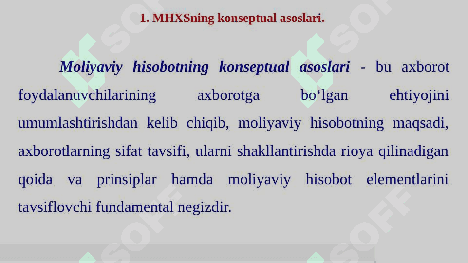Moliyaviy hisobotni taqdim etishning konseptual asosi 6