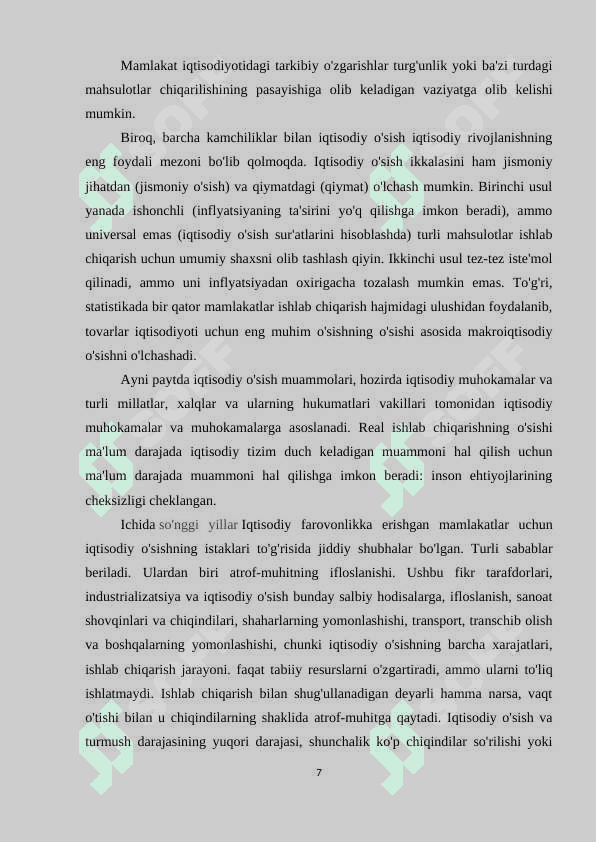 IQTISODIY O'SISH OMILLARI VA TIPLARI. 7