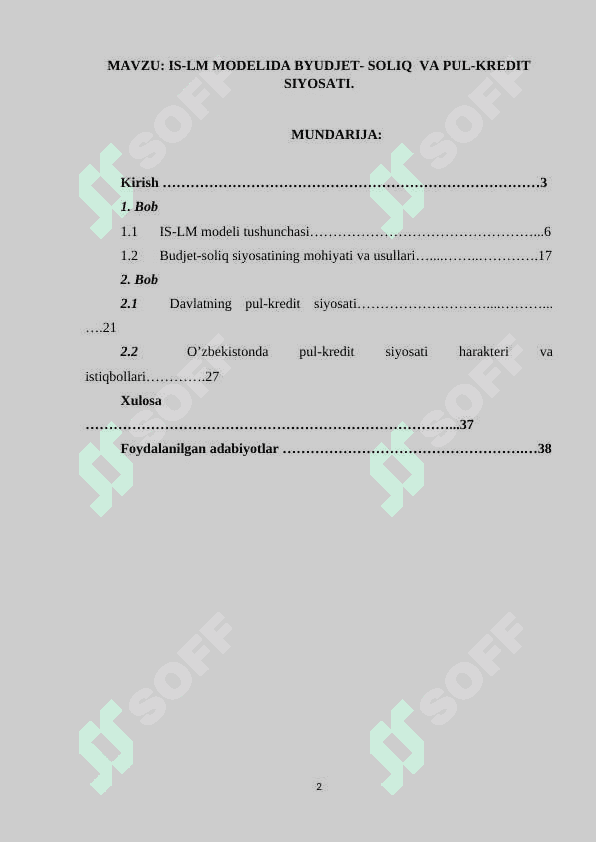 IS-LM MODELIDA BYUDJET- SOLIQ  VA PUL-KREDIT SIYOSATI 2