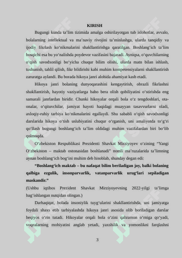 O‘QISH SAVODXONLIGIDA DARSLIGIDA HIKOYA O‘TISH USLUBIYATI 3
