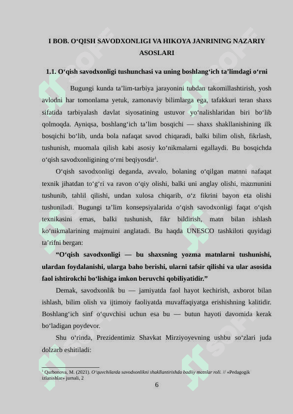 O‘QISH SAVODXONLIGIDA DARSLIGIDA HIKOYA O‘TISH USLUBIYATI 6