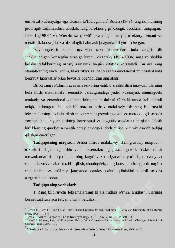 RANG LEKSEMALARINI OʻRGANISHNING PSIXOLINGVISTIK VA METODOLOGIK ASOSLARI 5