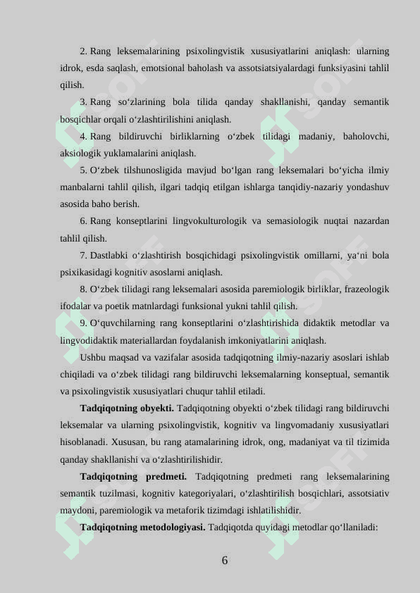 RANG LEKSEMALARINI OʻRGANISHNING PSIXOLINGVISTIK VA METODOLOGIK ASOSLARI 6