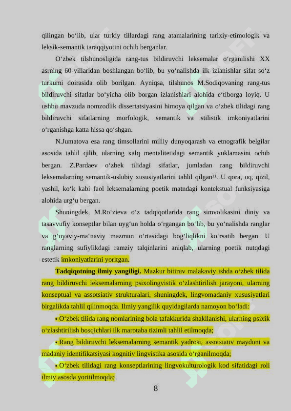 RANG LEKSEMALARINI OʻRGANISHNING PSIXOLINGVISTIK VA METODOLOGIK ASOSLARI 8