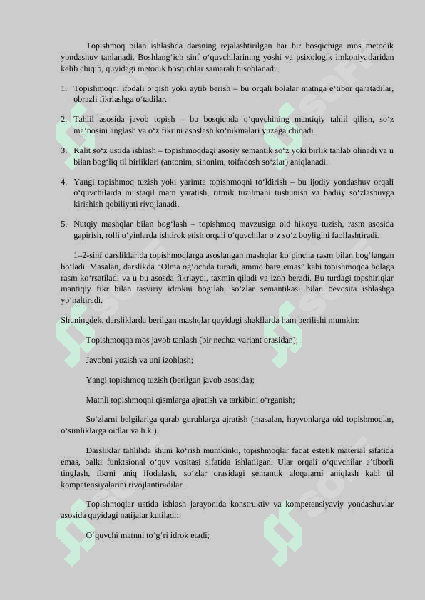 Topishmoq matni ustida ishlash 2