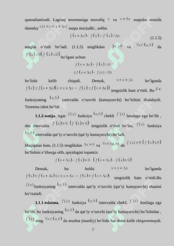 Differensial hisobning geometriyaga ba’zi tatbiqlari  kurs ishi 7