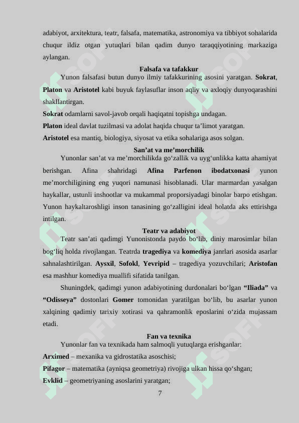 Qadimgi Yunon svilizatsiyasi 7