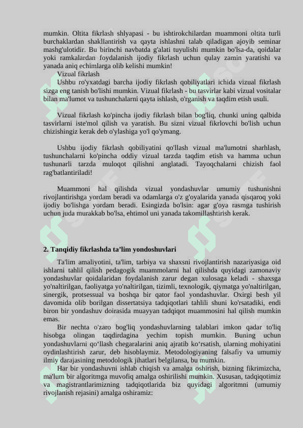 Yondashuvni aniqlash va uning shakllanishi 7