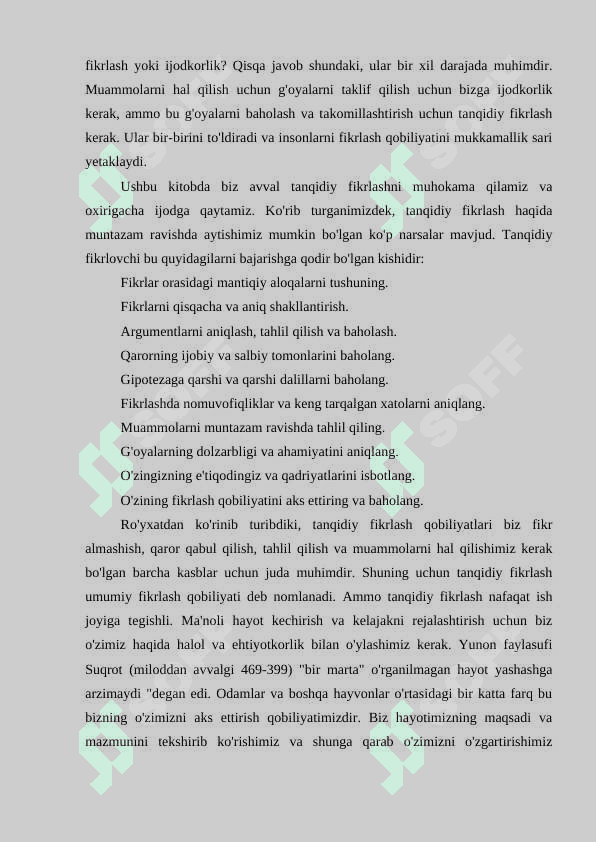 Kreativ fikrlash 2