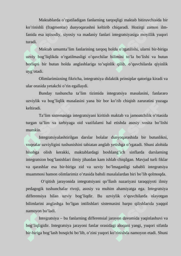 ONA TILINI O'QITISHDA INTEGRATIV YONDASHUV VA UNING MOHIYATI 8
