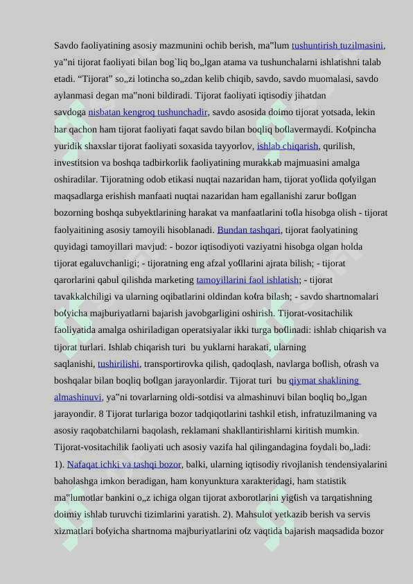 O'zbekiston Respublikasining tashqi savdo siyosati. 8