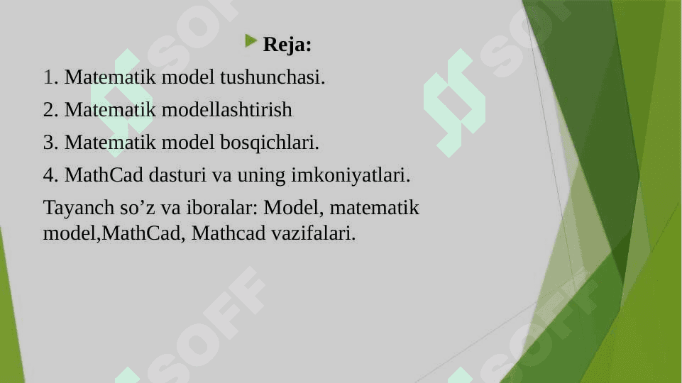 Matematik modellashtirish, sonli tahlil usullarini tizimlarda amalga oshirish. Hisobli experiment. 2