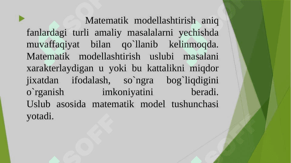Matematik modellashtirish, sonli tahlil usullarini tizimlarda amalga oshirish. Hisobli experiment. 3