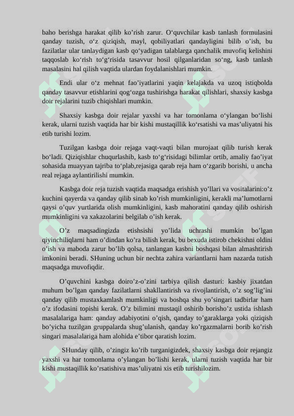 Kasbga yo'naltirish kasb tanlash. 2