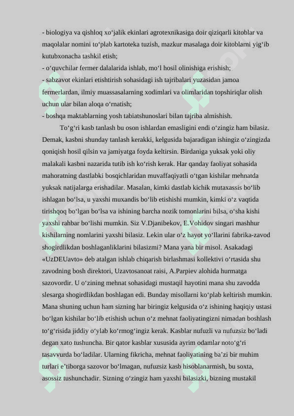 Kasbga yo'naltirish kasb tanlash. 6