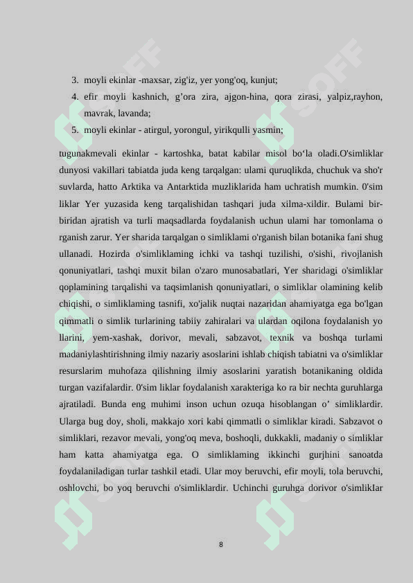 Tropikada tarqalgan oziq   ovqat o‘simliklari 8