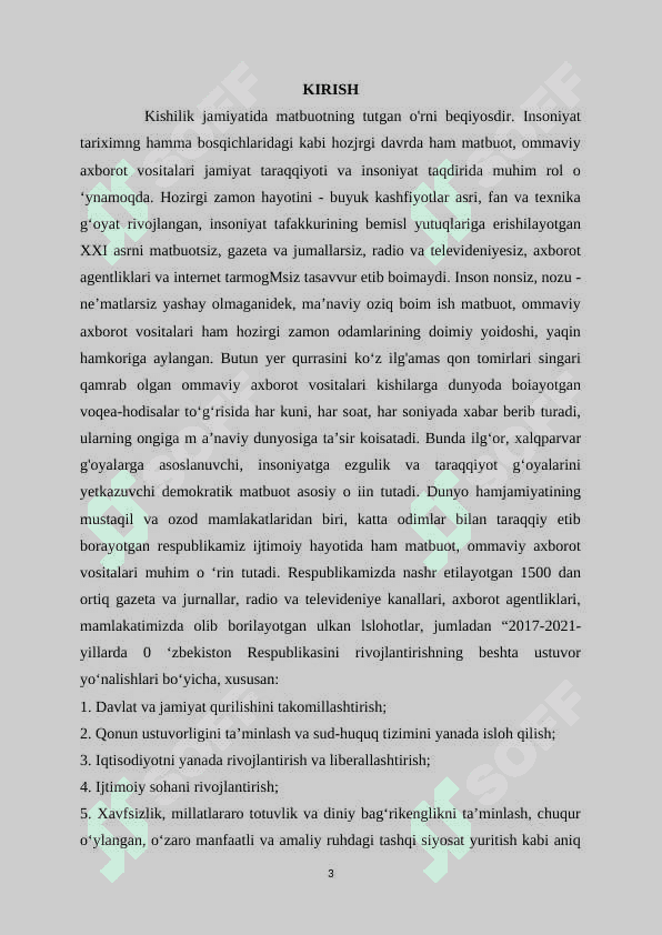 “WATCHDOG” JURNALISTIKASINING TAMOYILLARI ASOSIDA (MISOLLARDA ASOSIDA) 3