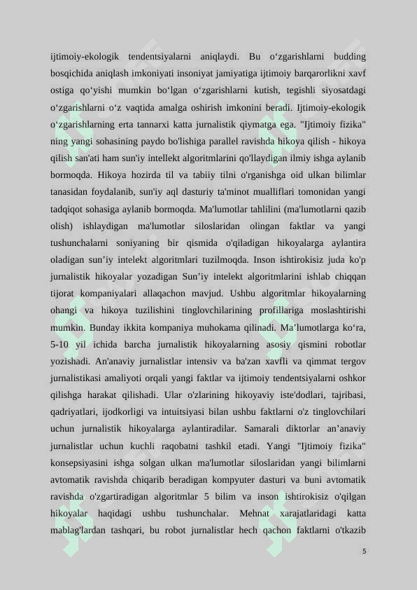 INFORMATSION DASTURDA BOSHLOVCHINING TUTGAN O'RNI VA AHAMIYATI 5