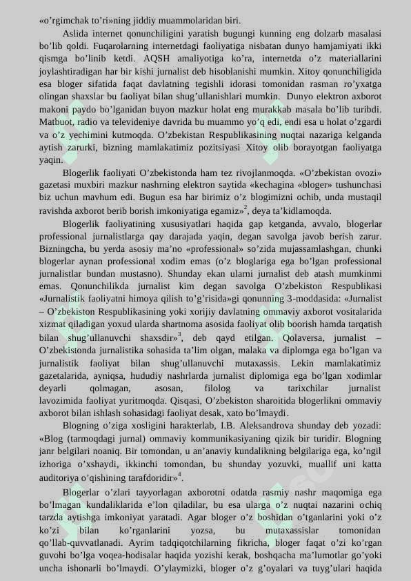 INTERNET JURNALISTIKASINING YANGI YO‘NALISHI - BLOGERLIK FAOLIYATI 2