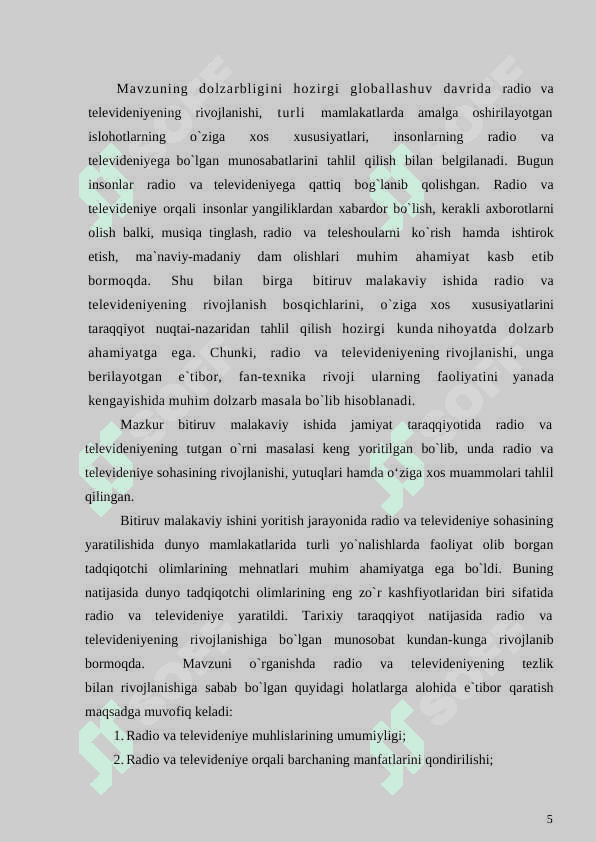 JAMIYAT TARAQQIYOTIDA RADIO VA TELEVIDENIYENI TUTGAN O‘RNI 5