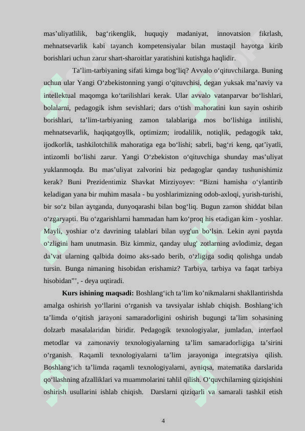 BOSHLANGʻICH SINFLARDA JAMOAVIY ISHLASH  KOʻNIKMALARINI SHAKLLANTIRISH 4