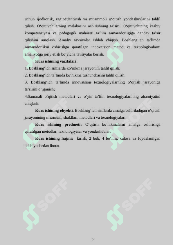BOSHLANGʻICH SINFLARDA JAMOAVIY ISHLASH  KOʻNIKMALARINI SHAKLLANTIRISH 5