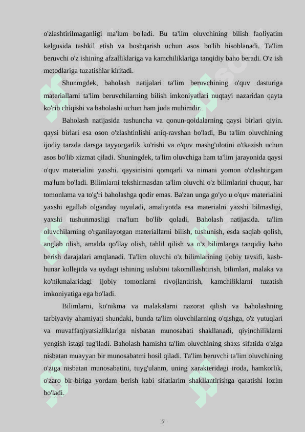 BOSHLANGʻICH SINFLARDA JAMOAVIY ISHLASH  KOʻNIKMALARINI SHAKLLANTIRISH 7
