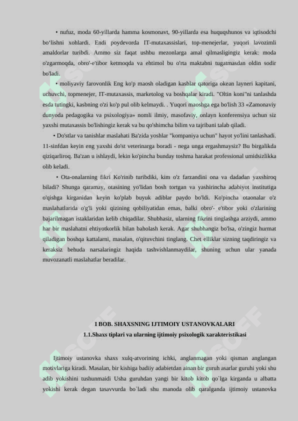 SHAXSNING IJTIMOIY USTANOVKALARI 4