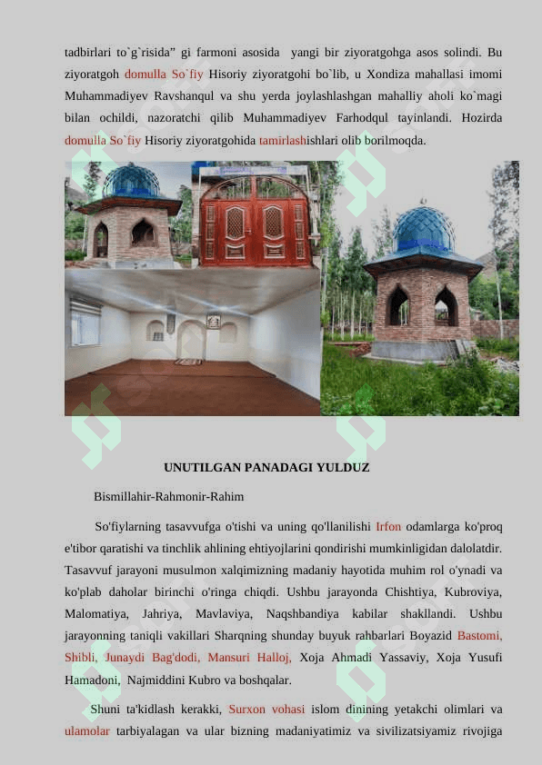 So`fiy Hisoriy ziyoratgohi 2