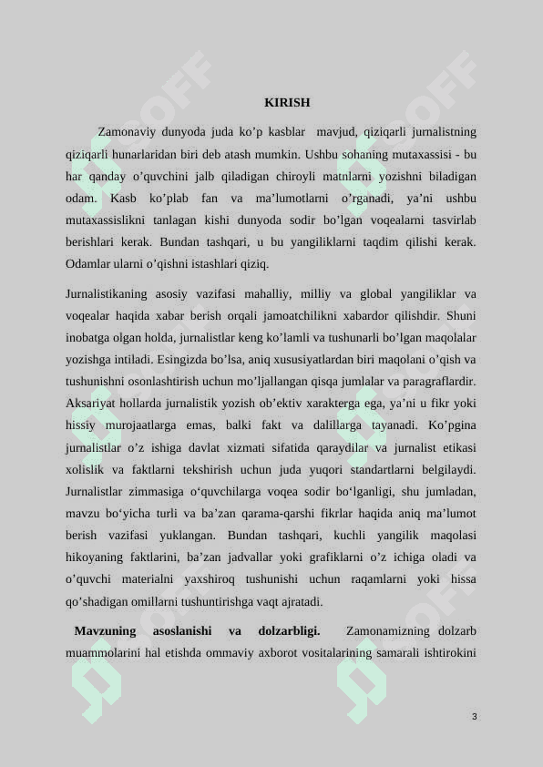 Jurnalist kasbiga qóyiladigan zamonaviy talablar 3
