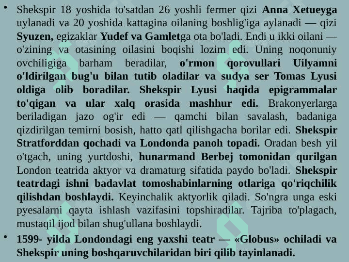 Shekspir hayoti va ijodi 7