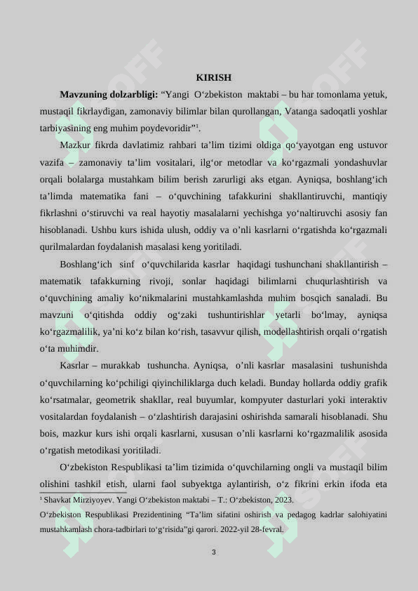 ULUSH VA KASR, O’NLI KASR MAVZUSINI O’RGATISHDA KO’RGAZMALI QURULLARDAN FOYDALANISH. 3