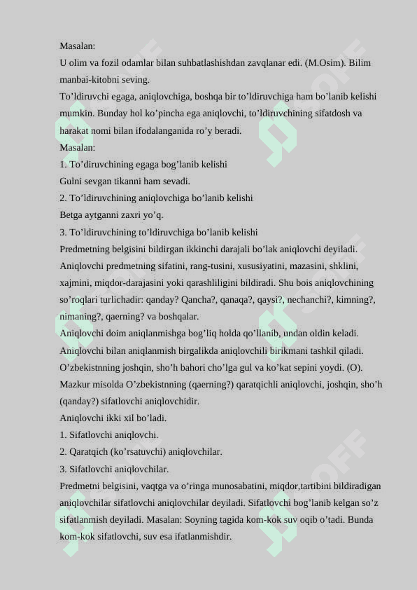 IKKINCHI DARAJALI BO'LAKLAR 2