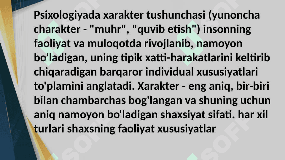 Xarakter shakllanishida ishtirok etuvchi omillari 2