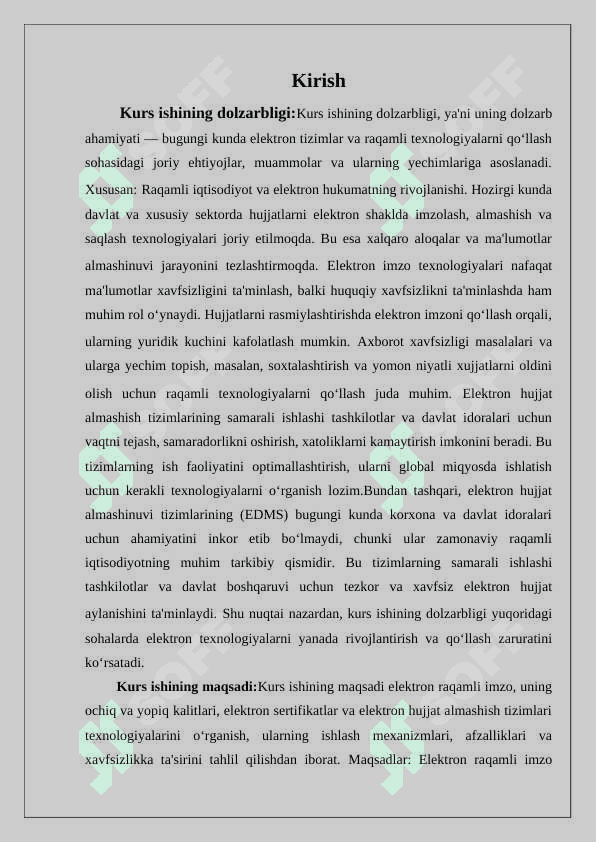 Elеktrоn rаqаmli imzо vа uning оchiq vа yopiq kаlitlаri. Elеktrоn sеrtifikаtlаr. 3