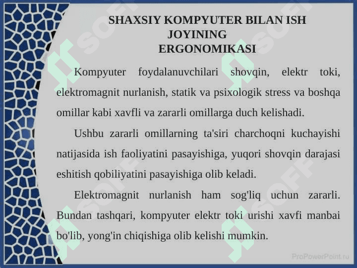 Faoliyat xavfsizligini ta’minlashning ergonomika va psixologik asoslari 8