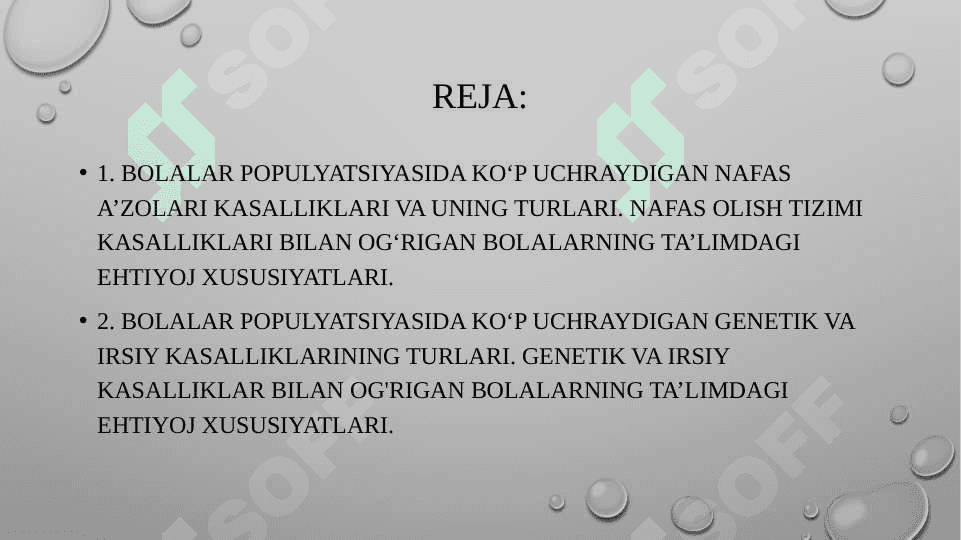 Shifoxonada uzoq muddat davolanayotgan bolalar tavsifi 2