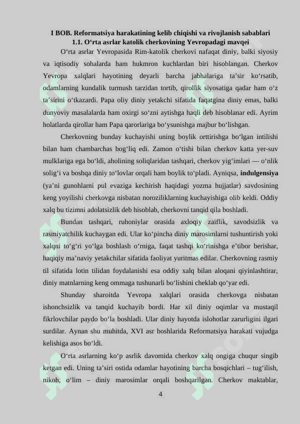“Reformatsiya harakati va uning Yevropa jamiyatiga 4