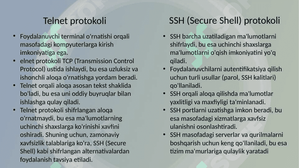 Telnet va SSH protokollarini o‘rganish 4