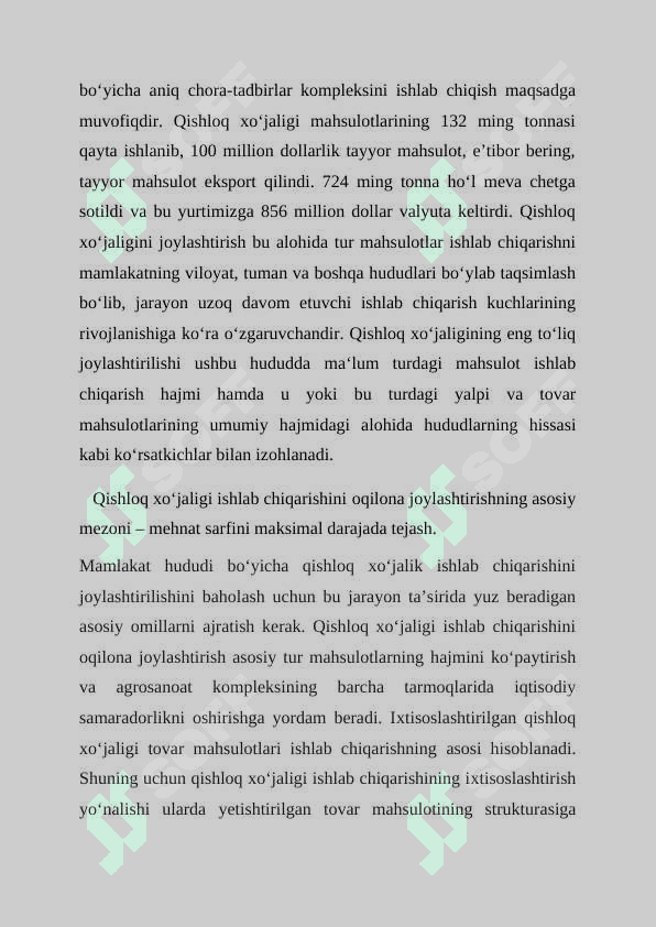 MAVZU MUSTAQILLIK YILLARIDA QISHLOQ XO’JALIGI VA SANOAT SOHASIDAGI ISLOHOTLAR 6