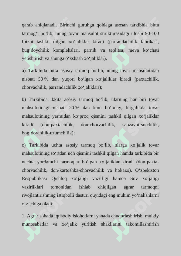 MAVZU MUSTAQILLIK YILLARIDA QISHLOQ XO’JALIGI VA SANOAT SOHASIDAGI ISLOHOTLAR 7