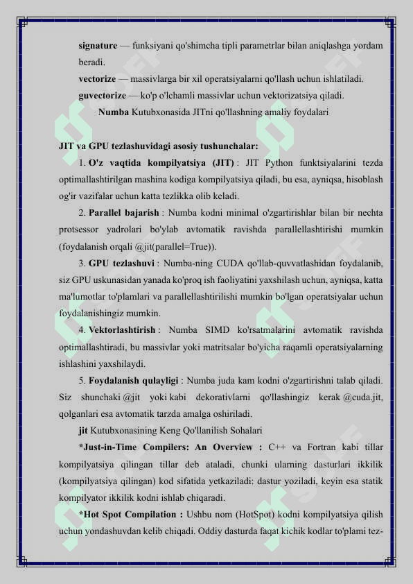 Pythonda numba kutubxonasi bilan ishlash 3