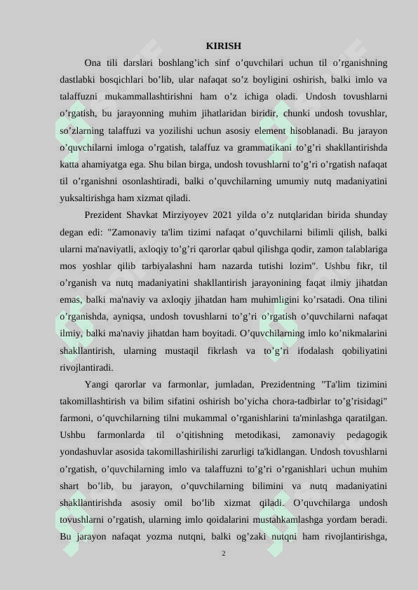 Boshlang’ich sinf ona tili darslarida undosh tovushlarni o’rgatish orqali o’quvchilarni imloga o’rgatish 2