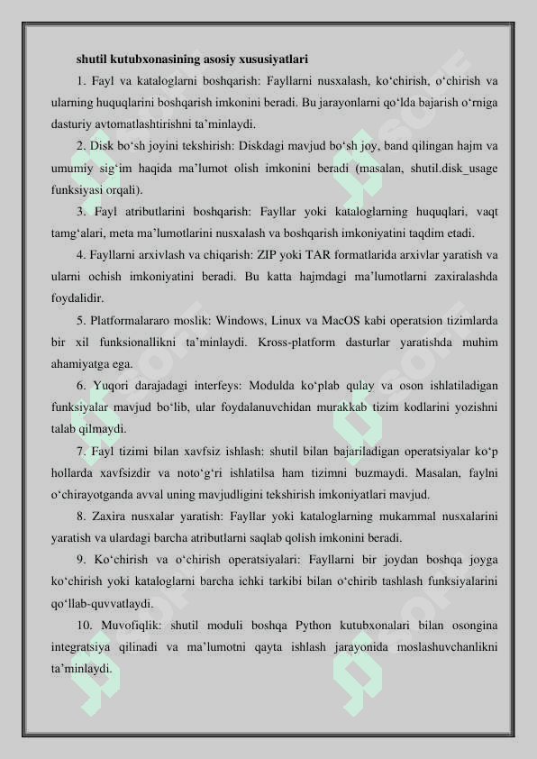Pythonda shutil kutubxonasi dasturlash 2