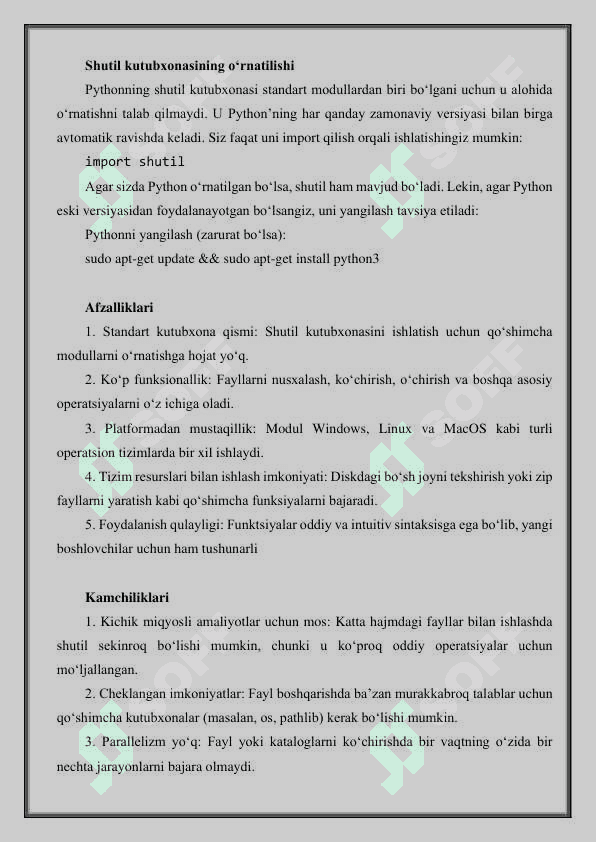 Pythonda shutil kutubxonasi dasturlash 3