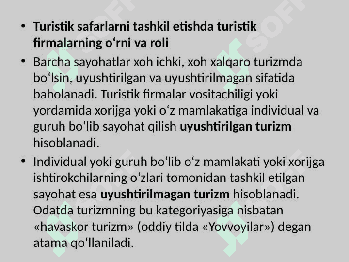 TURIZM INFRATUZILMASIDA SAYOHAT AGENTLIKLARI 2