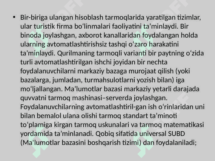 TURIZMDA ALOQA VA AXBOROT VOSITALARI 8