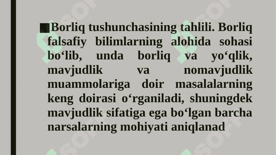 BORLIK VA YO'QLIK 4
