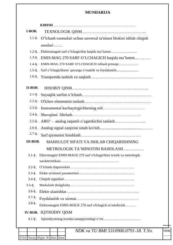 Parametrik o‘zgartirgichlarni xatoliklarini o‘rganish va tahlil qilish
