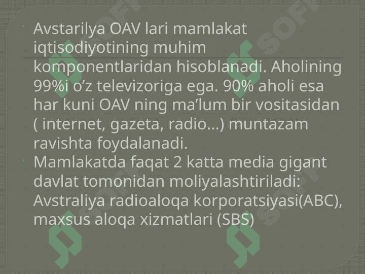 Avstraliyada OAV . Avstraliyada matbuot . Avstraliya matbuoti 2